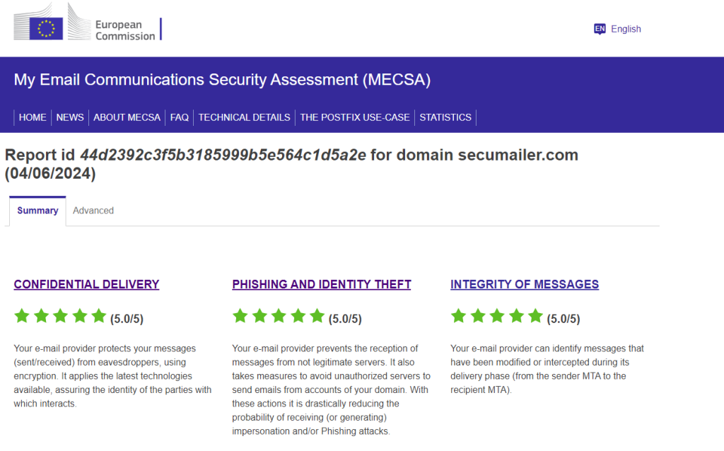 screenshot van het controleproces van MECSA